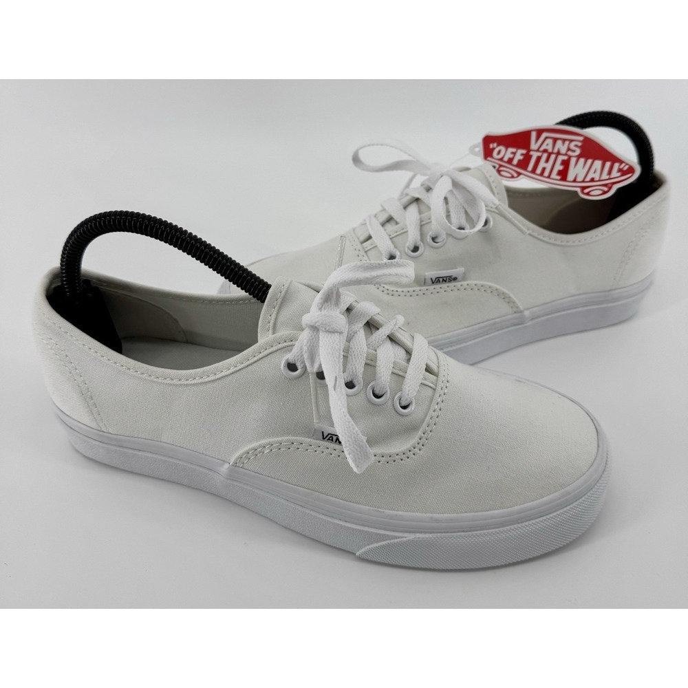Vans Authentic Classic Skate Shoes White Lace-Up Men's Size 7 Women's 8.5